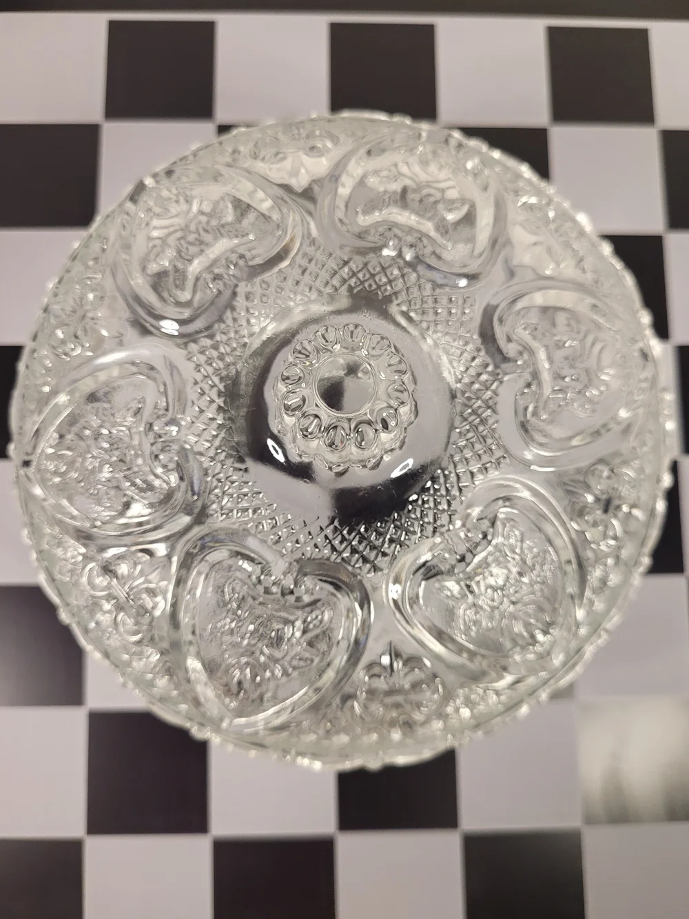 Crystal Candy Dish with Lid Vintage Heart Leaf 6